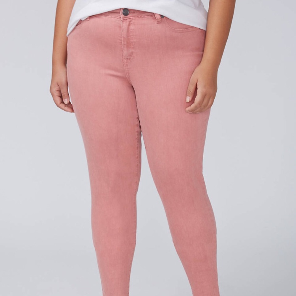 24WP Rose Power Pockets Stretch Skinny Ankle Jean